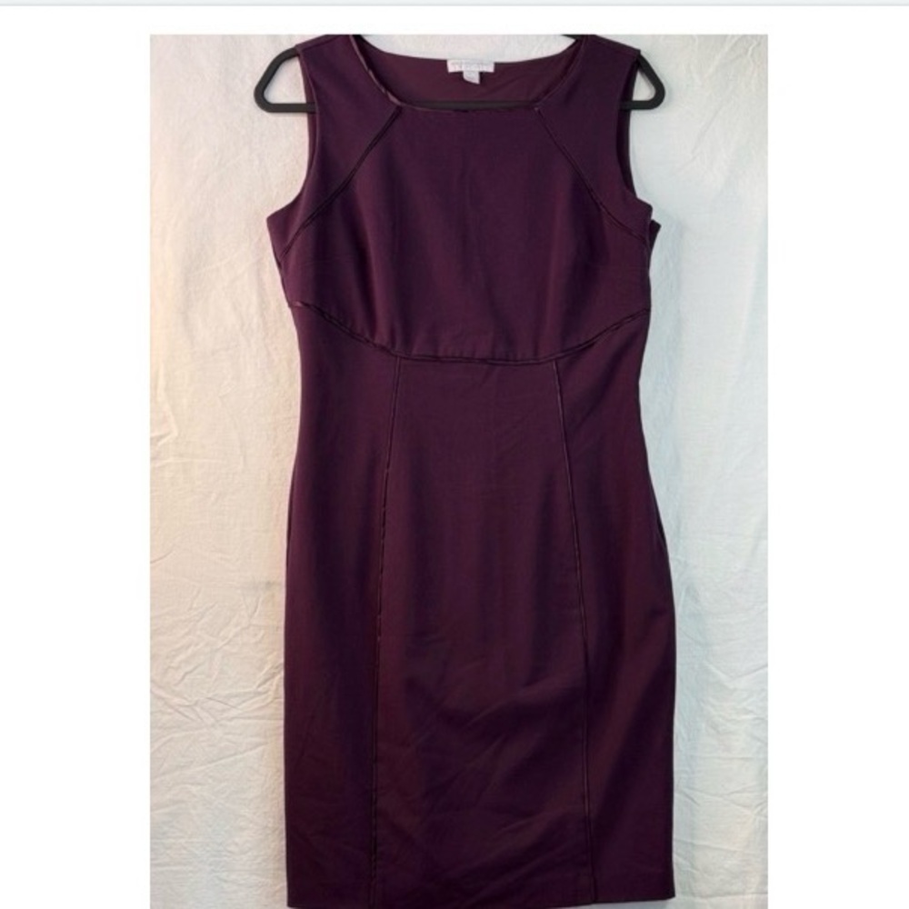 New York & Company Sleeveless Plum Midi Sheath Dress